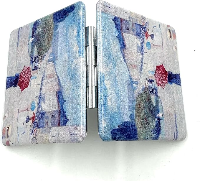 Edward Monch Square Mirror - Art Deco Pocket Mirror for Girls, Perfect for Travel or Gifts