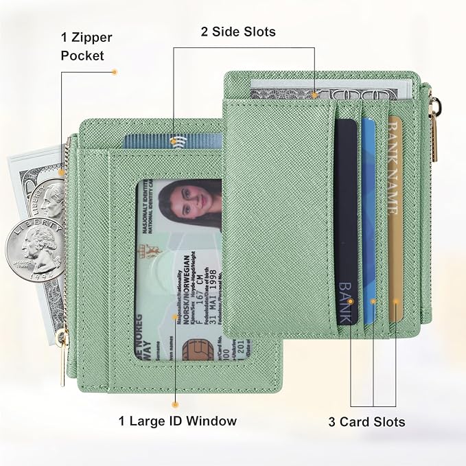 Sodsay Card Case Slim Front Pocket Wallet for Women Credit Card Holder with Keychain | Slim, Credit Card Holder, Front Pocket, with Keychain | Slim