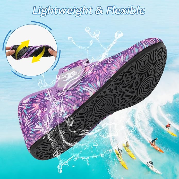 Water Shoes for Women Men Barefoot Beach Swim Aqua Socks Summer Wide Slides Sandals Quick Dry Pool River Sea Sock Shoes