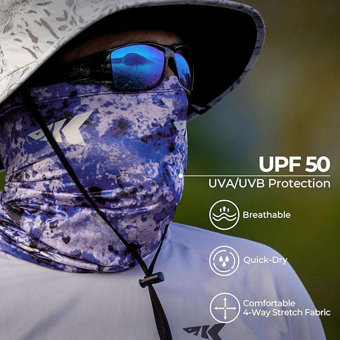 KastKing Sol Armis Neck Gaiter - UPF 50 Face Mask - UV Sun Protection Mask for Men & Women, Fishing, Hiking