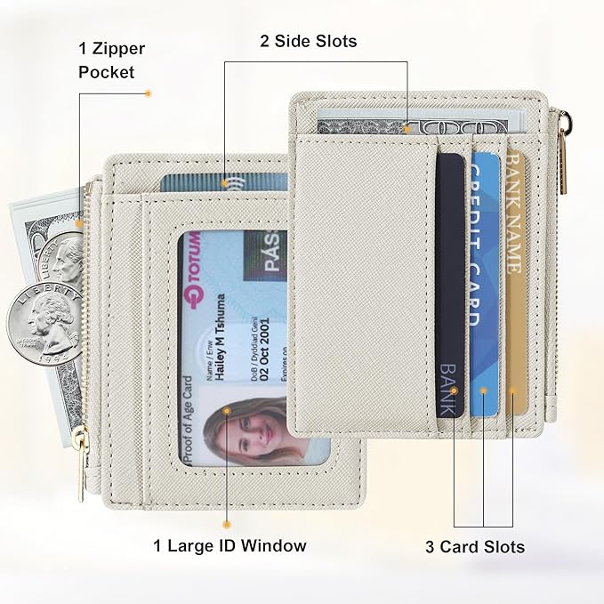 Sodsay Card Case Slim Front Pocket Wallet for Women Credit Card Holder with Keychain | Slim, Credit Card Holder, Front Pocket, with Keychain | Slim