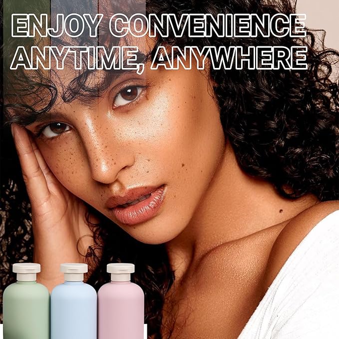 ASEVAT Plastic Leak Proof Travel Bottles for Toiletries, TSA Approved Travel Size Containers, Squeeze Bottles Refillable for Shampoo, Lotion & Body Wash (Blue+Pink+Green, 3.4 oz)