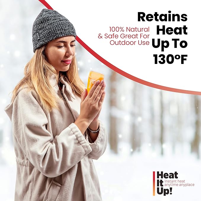 Reusable Hand Warmers – Heat It Up 8 Instant Reusable Heat Packs for Hot Compress & Pain Relief – Pocket Size Reusable Heat Pack Set with Fabric Bag for Travel