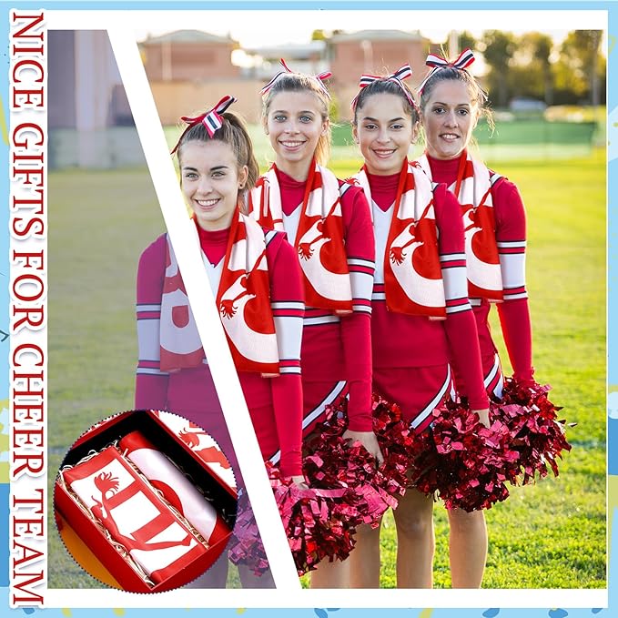 12 Pcs Cheerleader Cooling Towel Cheer Gifts Bulk for Team Cheer Sports Gifts with Bags 40" x 12" Breathable Chilly Microfiber Cooling Towel for Yoga Sport Gym Party Favor (Red)