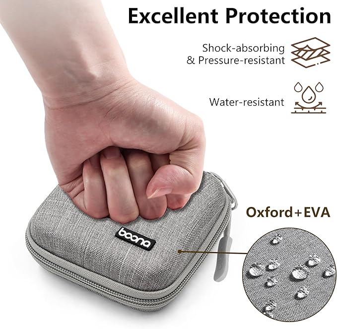Charger Case for Macbook, Portable Tech Electronic Organizer Bag, Small Travel Storage Pouch for Laptop Accessories, MacBook Power Adapter, Charging Cords, USB Drives (Grey-Oxford, M)