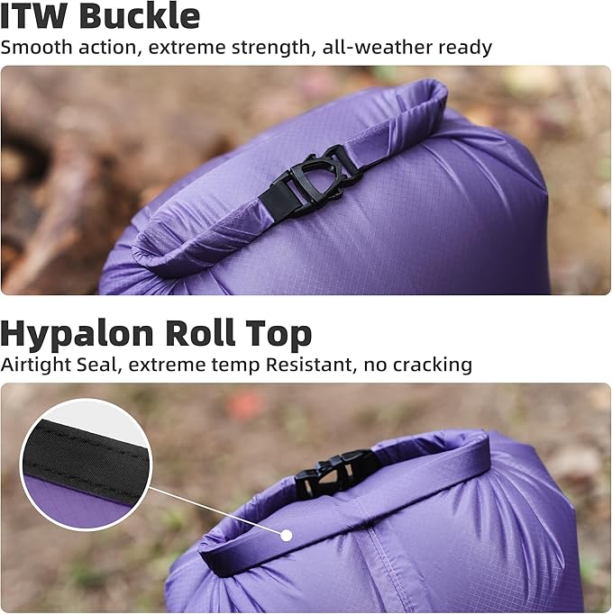 Thous Winds Waterproof Dry Bag, 30D Lightweight Dry Storage, 12L/24L/36L Roll Top Floating Sack for Outdoor, Camping, Kayaking, Beach, Water Sports
