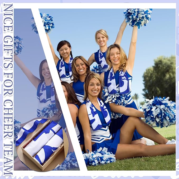 12 Pcs Cheerleader Cooling Towel Cheer Gifts Bulk for Team Cheer Sports Gifts with Bags 40" x 12" Breathable Chilly Microfiber Cooling Towel for Yoga Sport Gym Party Favor (Blue)