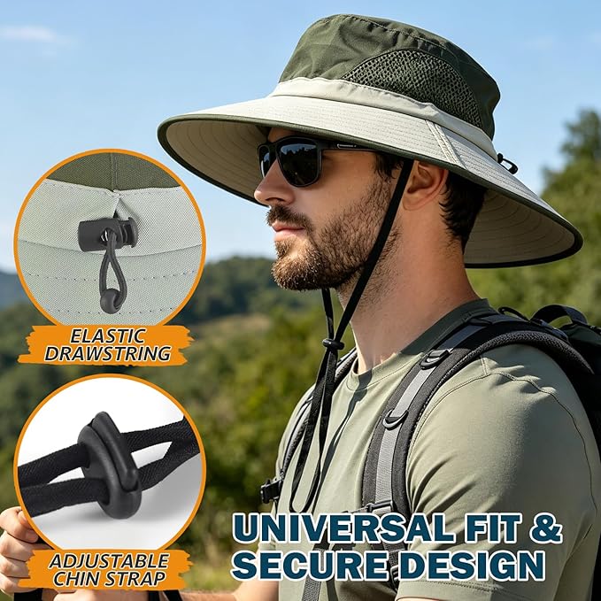 EINSKEY Wide Brim Sun Hat, UPF 50+ UV Protection Waterproof Packable Bucket Hat for Men & Women, Fishing Hiking Beach Garden
