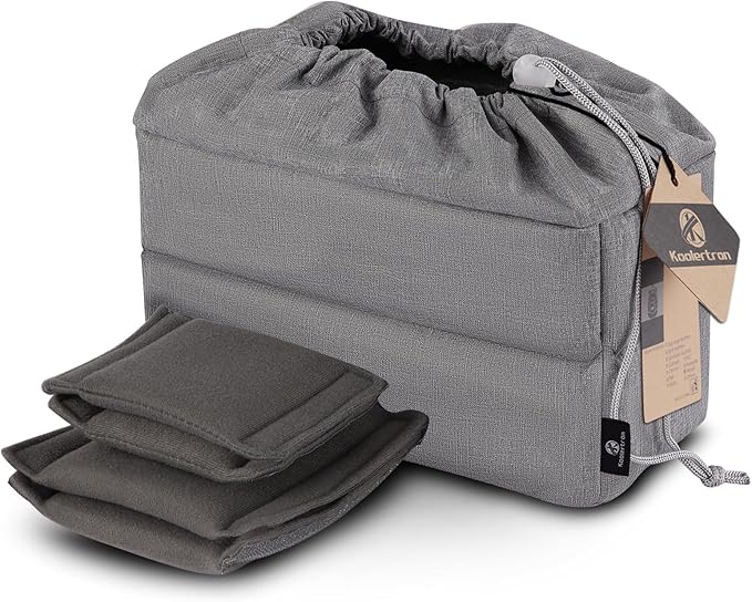 Koolertron Waterproof DSLR Camera Bag with Removable Insert, Adjustable Compartments, Fits in Camera Bags - Protective Case for DSLR/SLR Cameras & Accessories