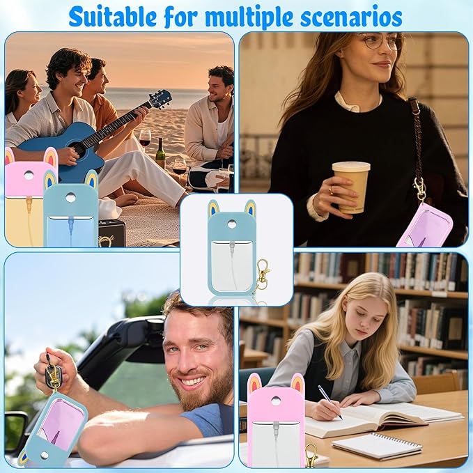 MEMOVAN Hand Sanitizer Spray Case Compatible with Touchland with Keychain for Power Mist and Glow Mist -2pcs