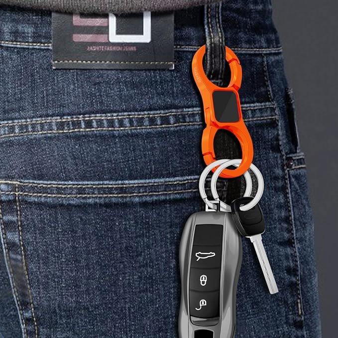 Idakekiy Key Chain Quick Release Spring with 4 Key Rings Heavy Duty Car Keychain Organizer for Men and Women