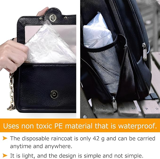 Cosowe Rain Ponchos Disposable for Adults Women, Clear Family Pack Raincoats with Hood Sleeves for Disney Travel