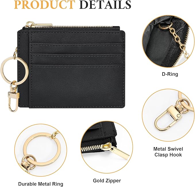Sodsay Card Case Slim Front Pocket Wallet for Women Credit Card Holder with Keychain | Slim, Credit Card Holder, Front Pocket, with Keychain | Slim