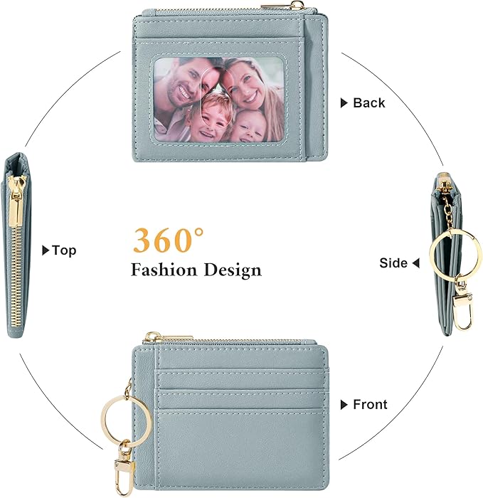 Sodsay Card Case Slim Front Pocket Wallet for Women Credit Card Holder with Keychain | Slim, Credit Card Holder, Front Pocket, with Keychain | Slim