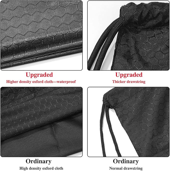 Drawstring Backpack Bag, Waterproof Draw String Back Sack with Zip Pocket, Gym Drawstring Bags Swim Bag for Men Women