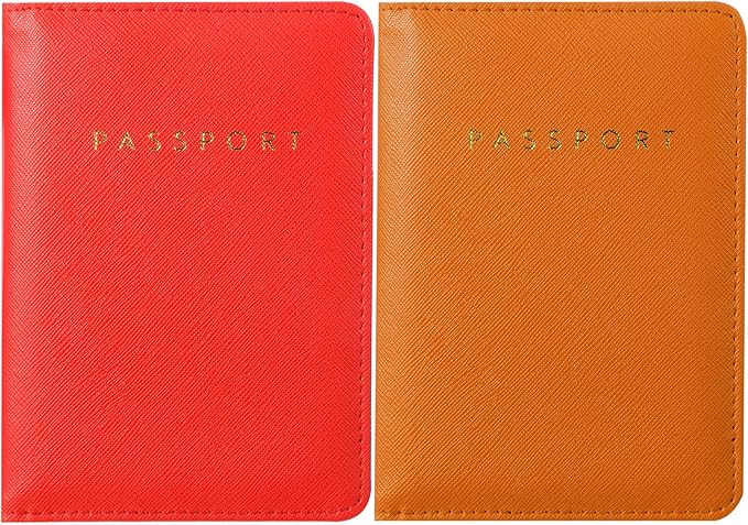 2 Pcs Passport Cover Holder for Travel Waterproof Leather Passport Wallet Case Book Travel Cruise Essentials for Women Men | 2 Pieces