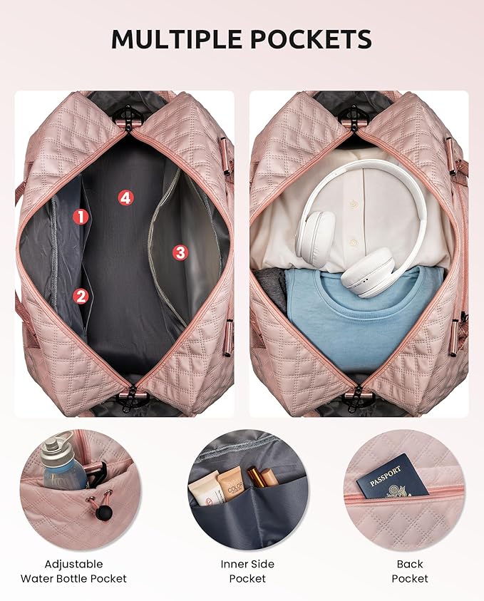 Vogewood-Teen Girl Gifts Trendy Stuff-Initial Duffle Bag, Sister Gifts - Weekender Overnight Dance Bag for Girls-Travel Bag with Monogram, Letter Bags With Shoe & Makeup Compartments (N)
