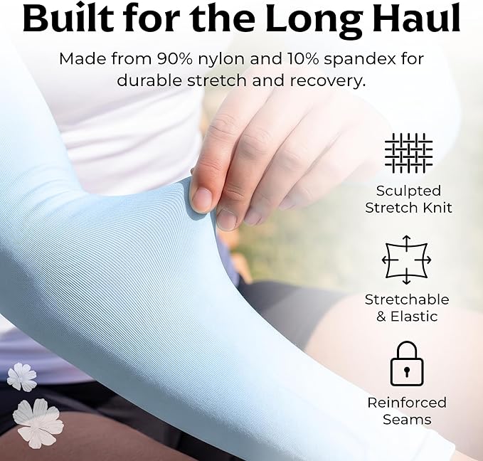 SportsTrail Cooling Arm Sleeves for Men & Women – Breathable, UV Sun Protection, Sports Arm Sleeves for Women, Men & Youth