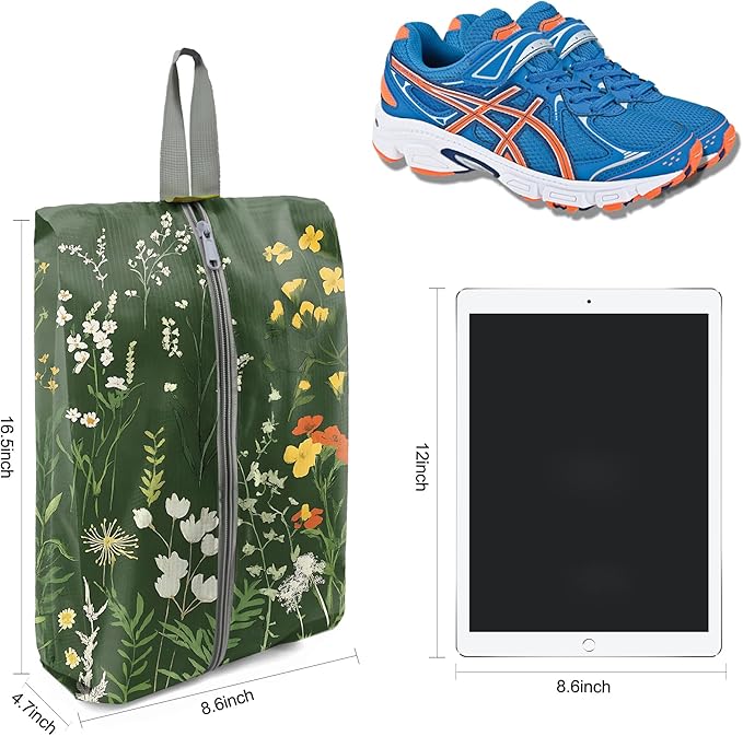 BeeGreen Ocean Shoe Bags 6 Pack for Travel with Handle as Packing Organizers for Suitcase and Luggage | Portable Nylon Storage Accessories for Vacations,Gym,Sport,Essential Gifts for Women and Men
