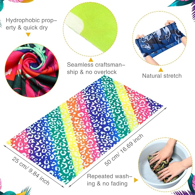 Tarpop 12/30 Pcs Neck Gaiters Scarf Elastic Wrap Headband Sweat Absorbing Bandana for Women Men Sports Yoga Running