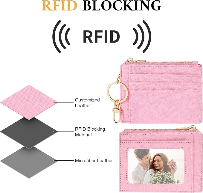 Sodsay Card Case Slim Front Pocket Wallet for Women Credit Card Holder with Keychain | Slim, Credit Card Holder, Front Pocket, with Keychain | Slim
