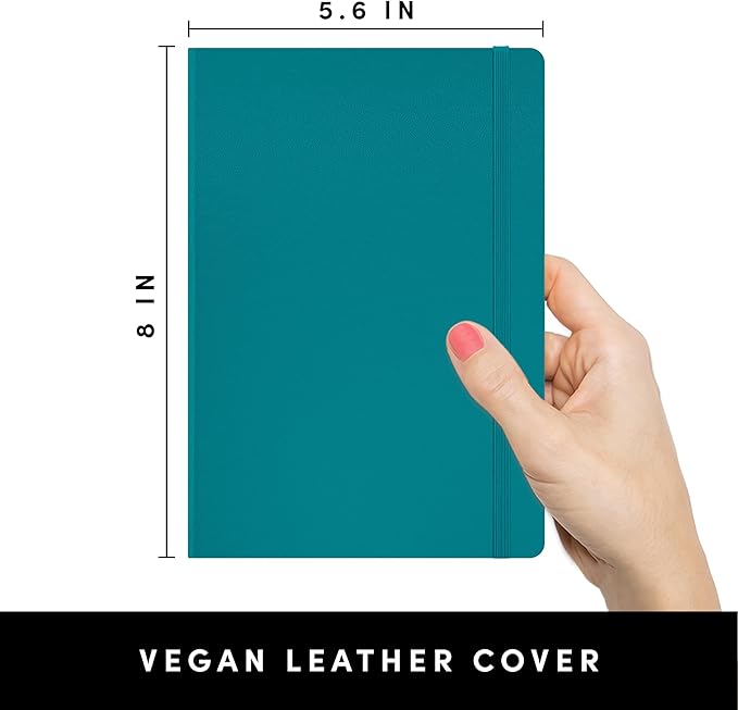 PAPERAGE Lined Journal Notebook, Hardcover Journal for Women & Men, 160 Pages, (5.6 in x 8 in), College Ruled Journaling Notebook for Work, School Supplies & Note Taking, (Turquoise)