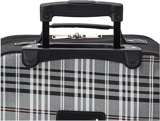 Rockland Fashion Softside 2 Piece Luggage Set, Expandable, (14" Tote/19" Upright), Black Cross
