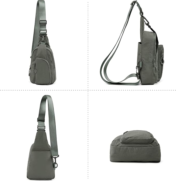 ODODOS Sling Bag with Adjustable Straps Crossbody Chest Bag Lightweight Backpack for Casual Traveling Hiking
