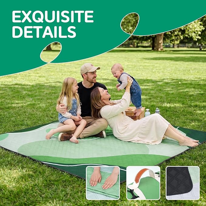 Waterproof Beach Blanket Picnic Outdoor Camp Mat Towel Family Beach Trip Essentials Summer Vacation Must Have Travel Accessories Lake Day Necessities Stuff Thing Need Gear Gift Supplies 2026