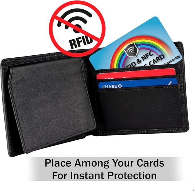 SaiTech IT 5 Pack RFID Blocking Card Protect Your Entire Wallet, Purse, and Cards from NFC Contactless Theft Wallet for Men & Women (Rainbow-Blue)