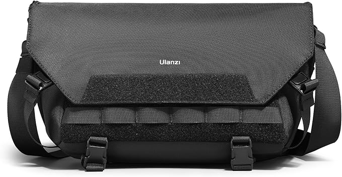 ULANZI BC08 Sling Camera Case with Tripod Holder, Small Compact Camera Tactical Shoulder Bags for DSLR/SLR/Mirrorless Cameras, Water-Resistant Crossbody Bag Women Men, Black