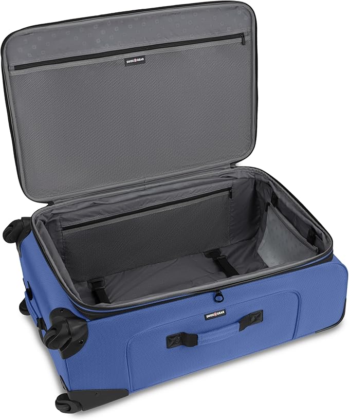 SWISSGEAR Sion Softside Expandable Spinner Luggage Durable Lightweight Travel Suitcase, Regatta, Checked-Large