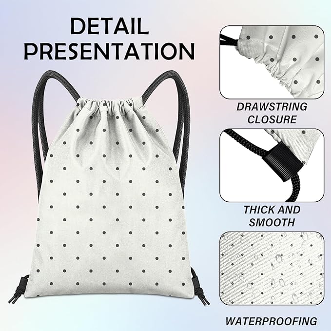 Drawstring Backpack for String Bag Waterproof Cute Sports Beach Swimming Travel (13"×17")-Wave Point