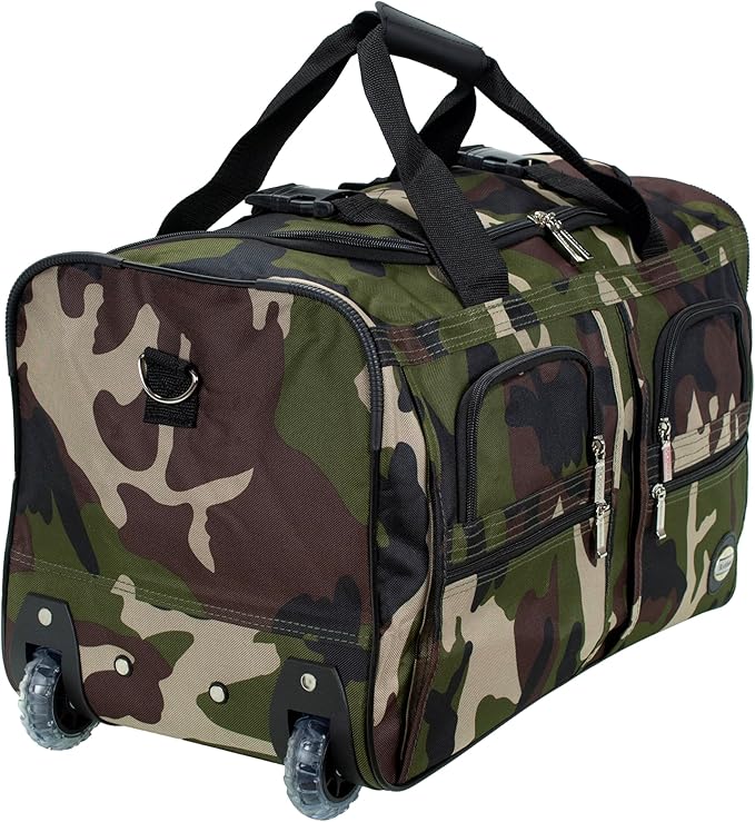 Rockland Rolling Duffel Bag, Black, 22"