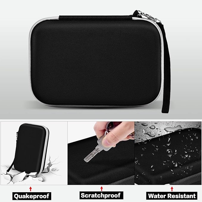 Case for Andis Professional T-Outliner Beard & Hair Trimmer, Model GTO 04780/04710/04603/04775, with Mesh Pocket for Attachment Set - Bag Only (Black+Black Inner)
