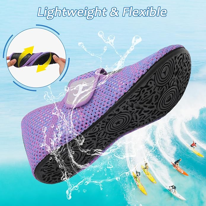 Water Shoes for Women Men Barefoot Beach Swim Aqua Socks Summer Wide Slides Sandals Quick Dry Pool River Sea Sock Shoes