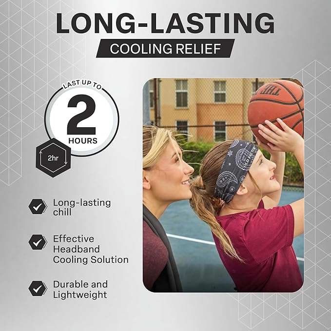 COLD FACTOR Cooling Headband for Women and Men – UPF 50+ Advanced Evaporative Comfort, Instant Cooling Sweatband for Outdoor Sports, Fitness, Yoga, Hiking, Running, and Workout