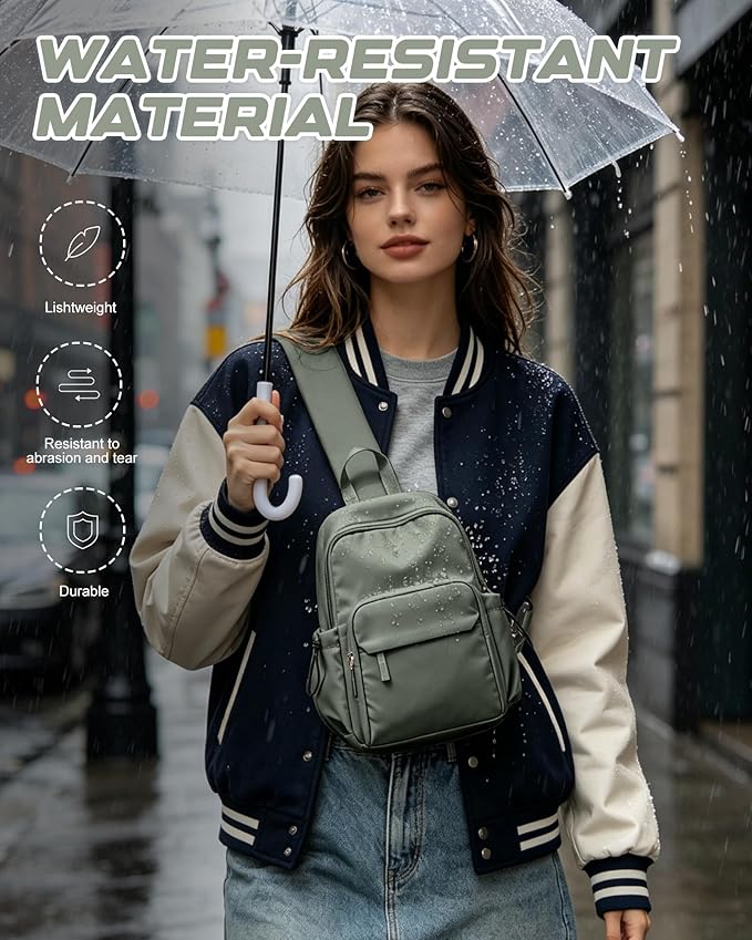 Small Green Sling Crossbody Bag for Men Women, Tactical Backpack Shoulder Daypack Mini Anti-Theft Cross Body Motorcycle Chest Bags, Small One Strap Fanny Back Pack for Casual Travel Hiking Sport Gym