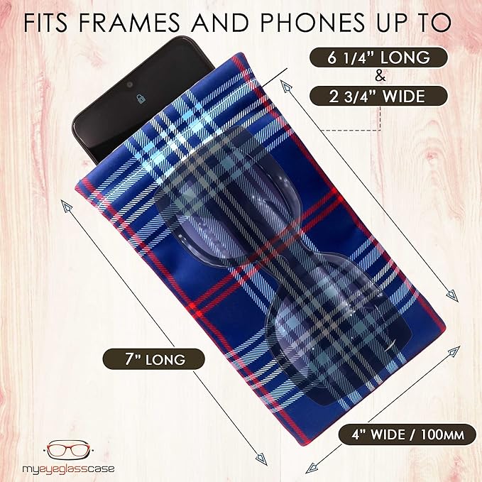 Soft Sunglasses case | Large Glasses Case Holder - Eyeglass Pouch Squeeze Top | Glasses pouch Lightweight Extra Layers