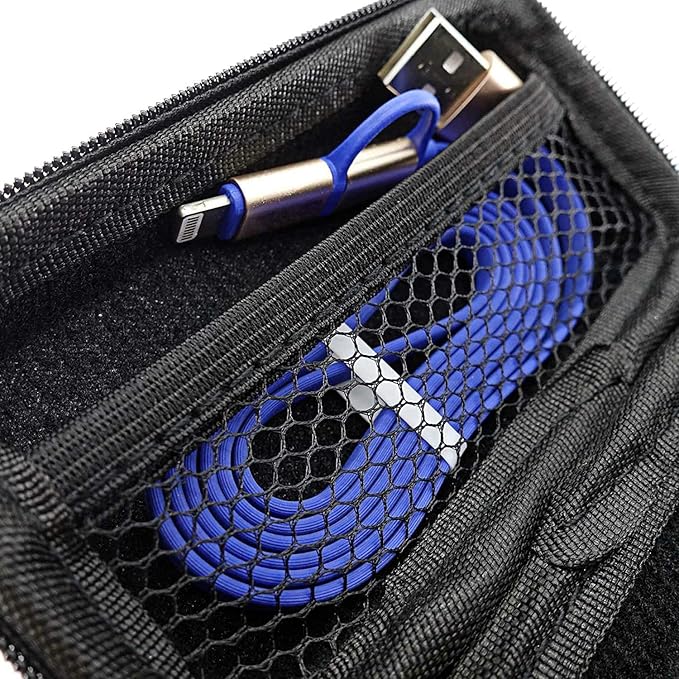 USB Flash Drive Case Bag, EVA Shockproof, Pressure Proof and Waterproof Hard Carrying Travel Case Bag for USB Cable, Earphones, Memory Cards, U Disk, Keys, Money - Black