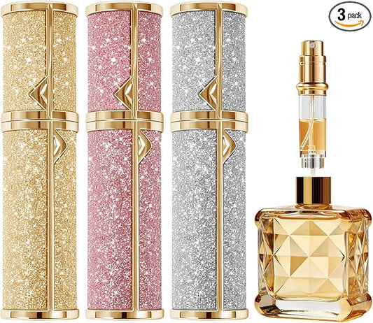 Travel Perfume Bottle Refillable 3PCS, Leak-Proof TSA Perfume Travel Bottle, Luxury Refillable Perfume Atomizer Portable Perfume Sprayer for Women & Men