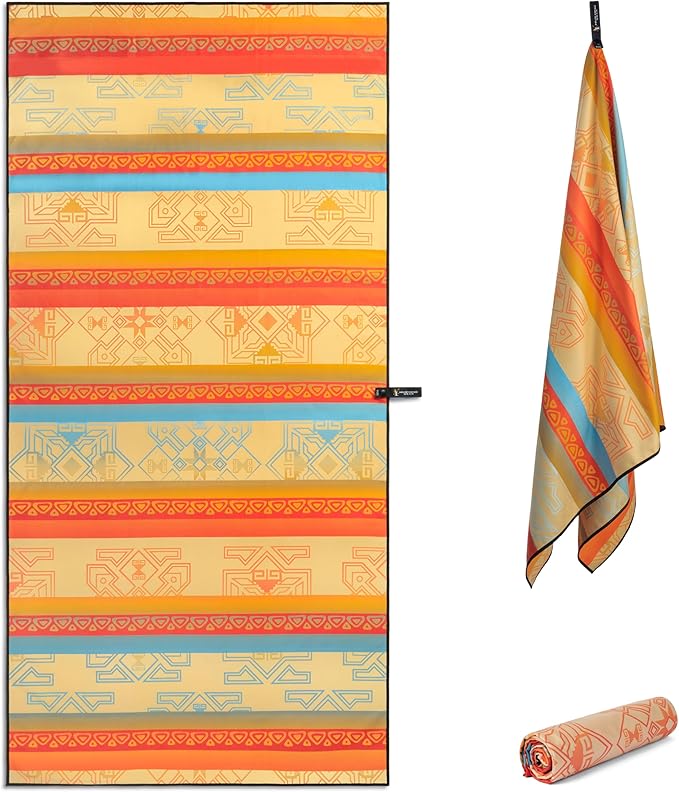 Travel Towel – Packable, Lightweight, Quick-Dry, Fade Resistant, Sand-Repellent – Soft Microfiber Towel for Travel, Backpacking, Beach, Pool, Outdoors – Double-Sided Print – 60” x 30”