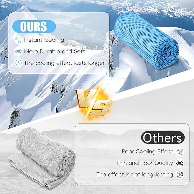 Cooling Towels for Neck and Face, 40x12’’ Soft Breathable Sweat Towels, Microfiber Sport Towel for Yoga, Gym, Workout, Running, Golf, Travel, Cooling Neck Wrap for Hot Weather