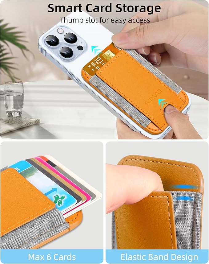 HiWe for MagSafe Wallet: 7-Card Holder, RFID Blocking, Strong Magnet for iPhone 12-17 Series, Slim, 1 Slot