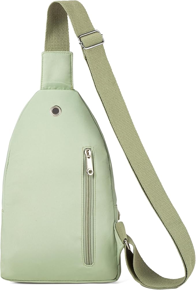 Banelu Small Sling Backpack Crossbody Bags for Women Men, Small Sling Bag Cross Body Bag Fanny Packs Crossbody Purses - Lights Green
