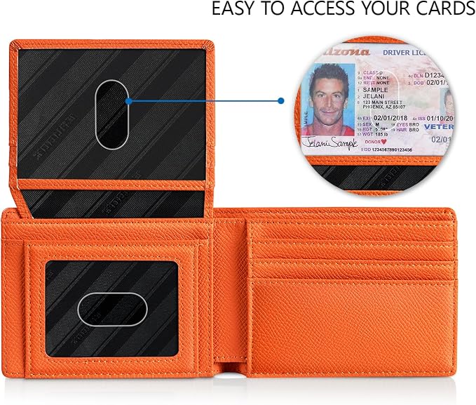 RUNBOX Wallet for Men -Slim Rfid Leather Mens Bifold Novelty Wallets 2 ID Window With Gift Box Men's Accessories | Slim