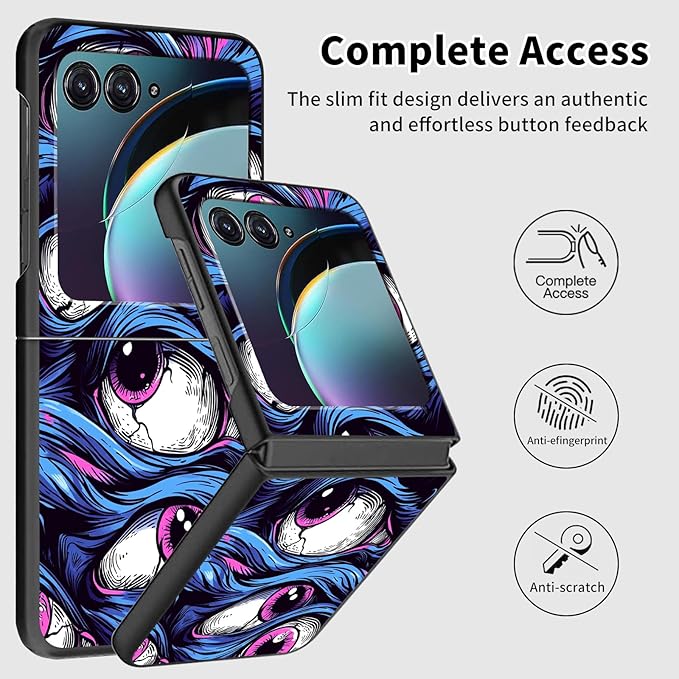 for Motorola Razr 2025 Case,for Moto Razr 60 Phone Case Cute Slim Hard PC Ultra-Thin Anti-Scratches Shockproof Protective Phone Cover,Cute Blue Eye