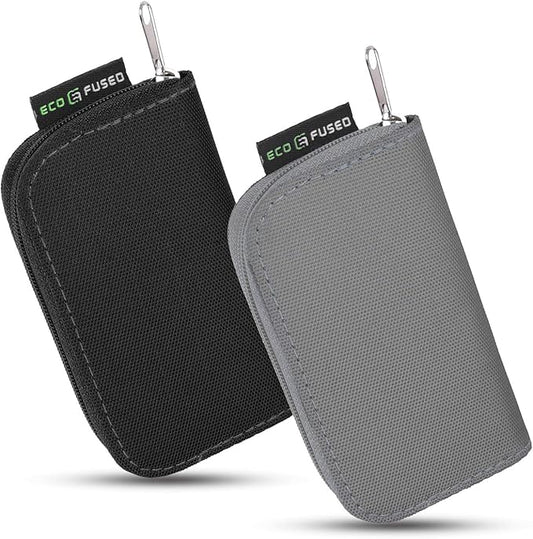 Eco-Fused Memory Card Case - Fits up to 22x SD, SDHC, Micro SD, Mini SD and 4X CF - Holder with 22 Slots (Black & Grey / 22 Slots - 2 Pack)