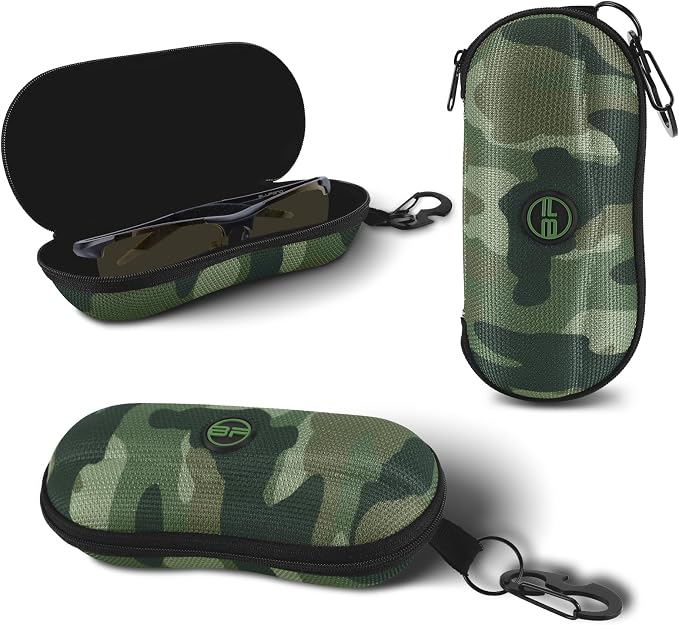 BLUPOND Sunglasses Case Semi Hard EVA Shell with Metal Hanging Hook Belt Clip Sun Glasses Storage