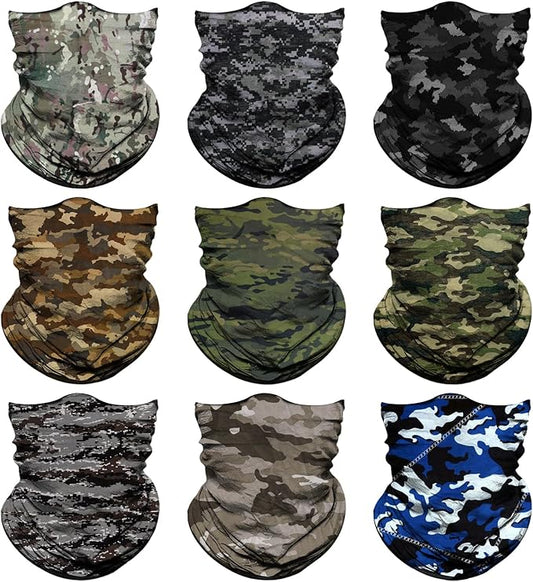 Neck Gaiter for Men Women Headwear Bandana Head Wrap Face Scarf Mask Cover Warmer Balaclava-Seamless & Versatile